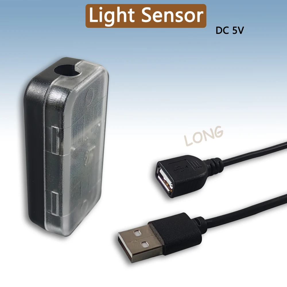 5V USB Light Control Sensor Switch,Auto Night Light On Day Off, High Power Photocell Sensor,DC5V USB Port Automatic Light Switch