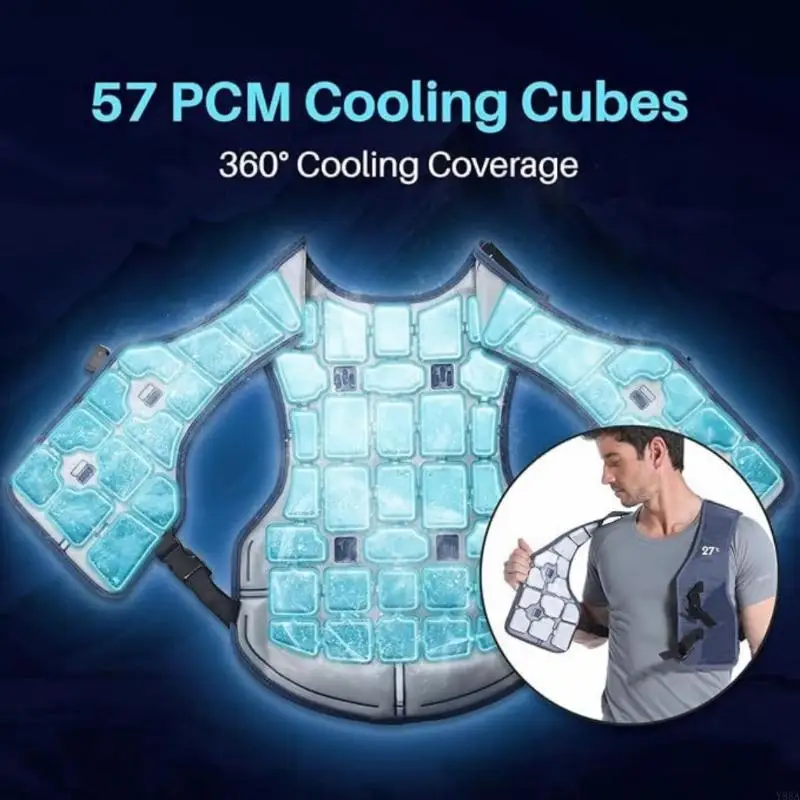 Y88A Cooling Vest Men Women Cooling Ice Vest Flexible Adjustable Reusable Cool