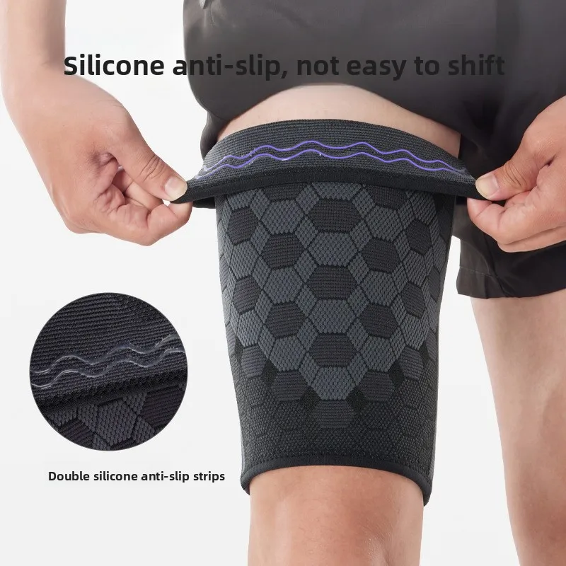 Sports Thigh Care Outdoor Cycling Running Fitness Nylon Knitted Leggings Breathable Silicone Non Slip Men Women Compression