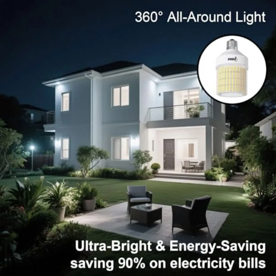 700W Equivalent LED Corn Light Bulb 9800LM,,Waterproof and 90% Energy Saving, E26/E39 Base 70W Large Area Lighting for Outdoor