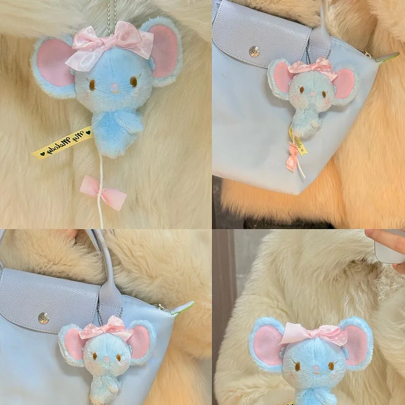 Frando Mouse Bag Charm llavero de coche lindo muñeco de peluche mochila decoración para niñas llavero suave Adorable adorno colgante para bolso