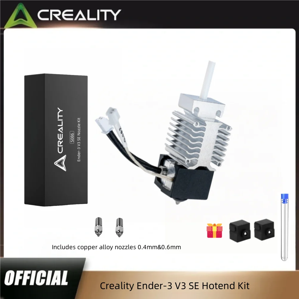 

Официальный оригинальный комплект Hotend Reality Ender-3 V3 SE включает сопло из медного сплава, высоту 0,4 мм и 0,6 мм, скорость печати 250 мм/с.