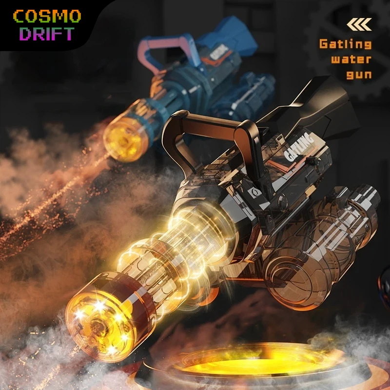 

Большой электрический водяной пистолет-пулемет с функцией распыления ледяного тумана, перезаряжаемый, с высоким давлением, непрерывной стрельбой и эффектом вспышки, детская игрушка