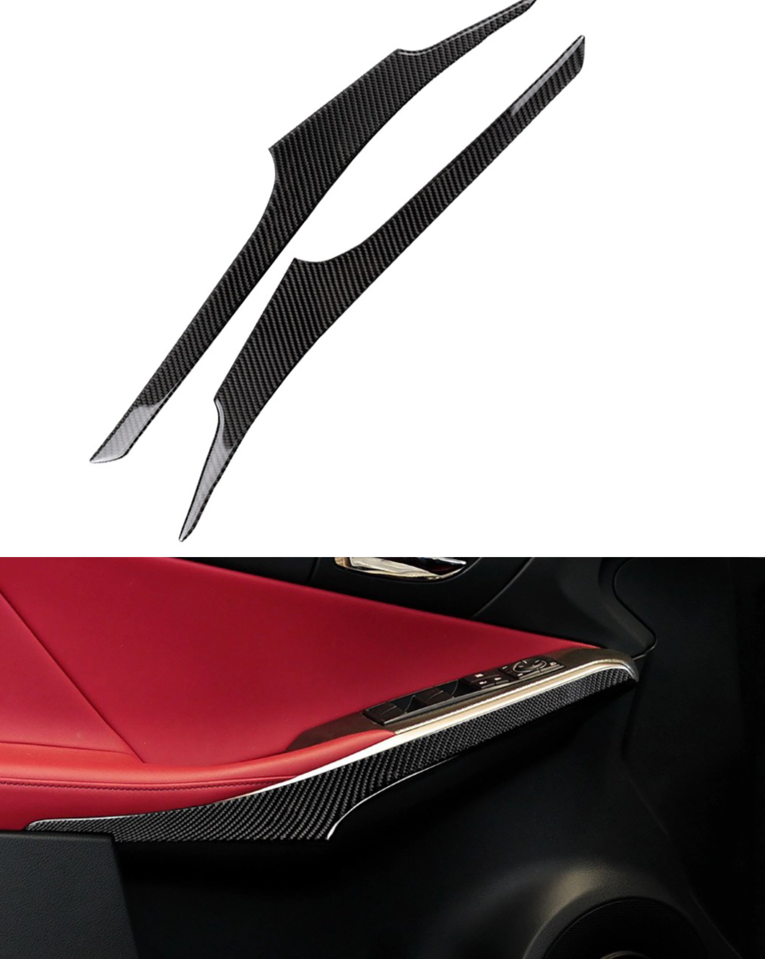 

for Lexus IS250 Inner Door Armrest Decoration Cover Trim Sticker Decal Car Interior Accessories Carbon Fiber 2013 2014 2015-202