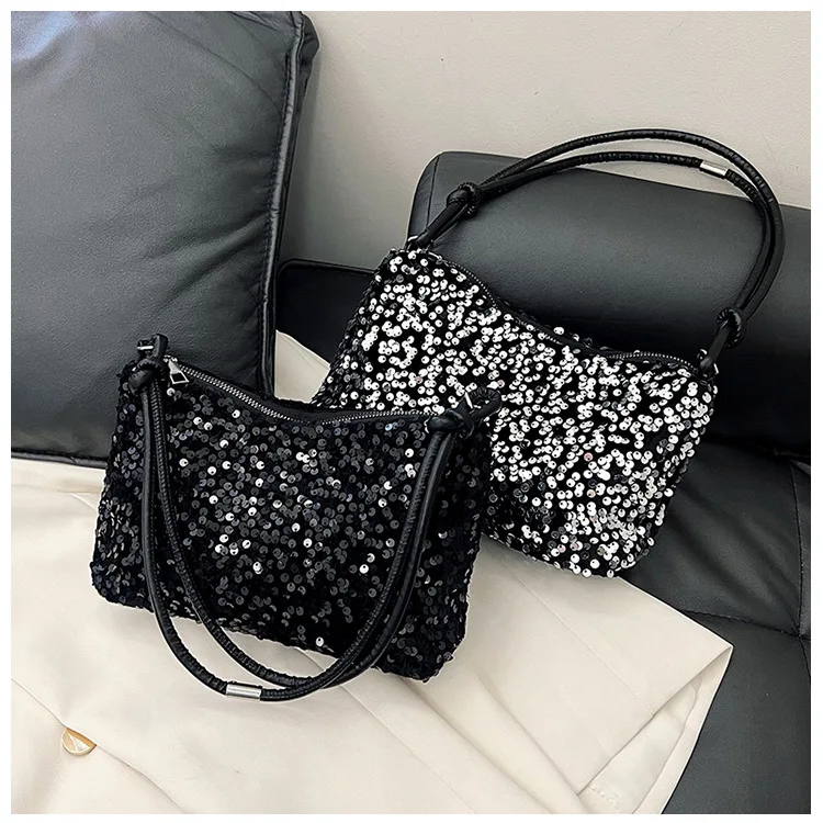 Homefish Koreanische Pailletten-Mini-Umhängetasche für Damen, glitzernde Einzelschulter-Handtasche, vielseitig einsetzbar für den Alltag, Party, Dating, kleine Geldbörse, Geschenk – Detail 1