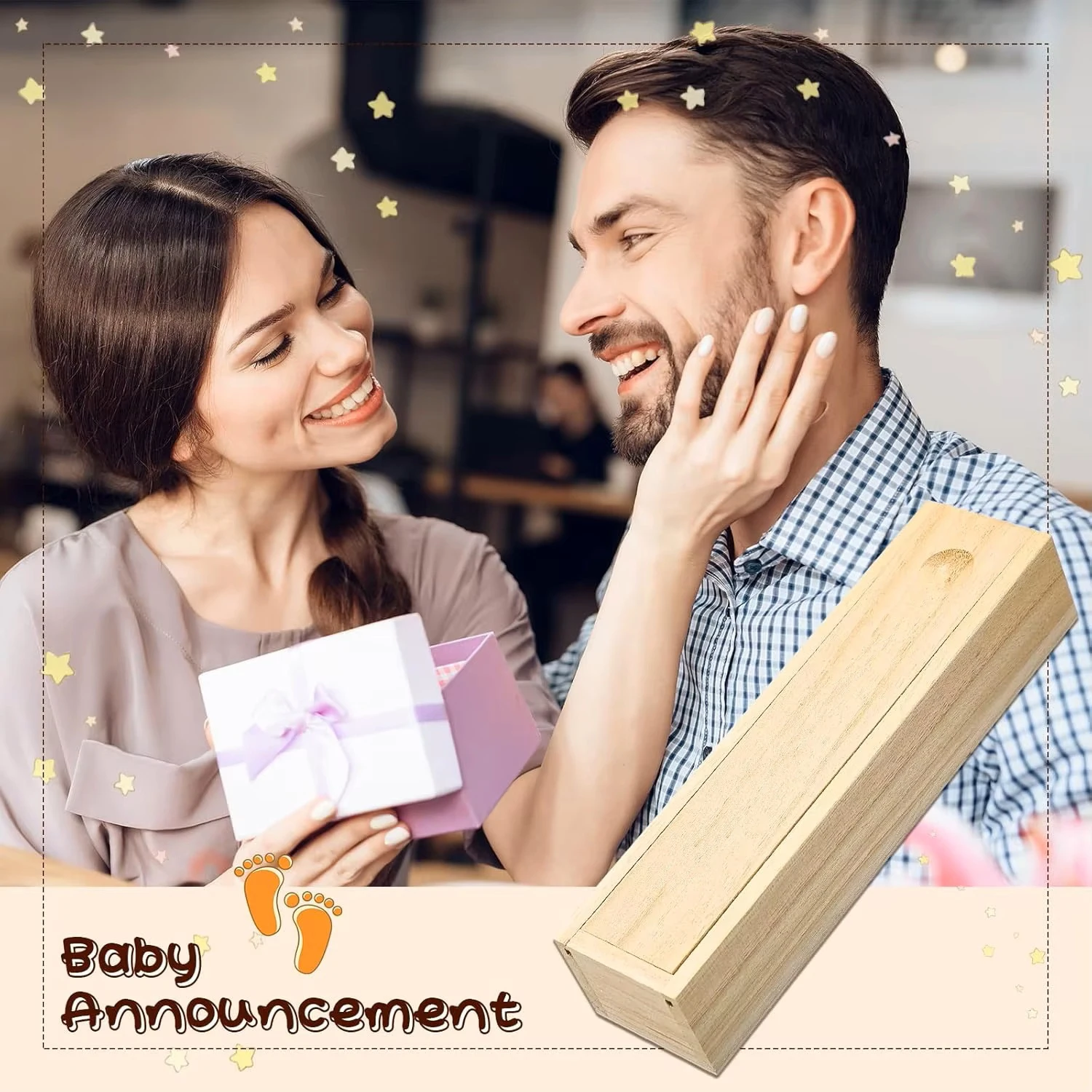 1pcs wooden pregnancy test display box creative keepsake case jewelry organizer new mom announcement gift