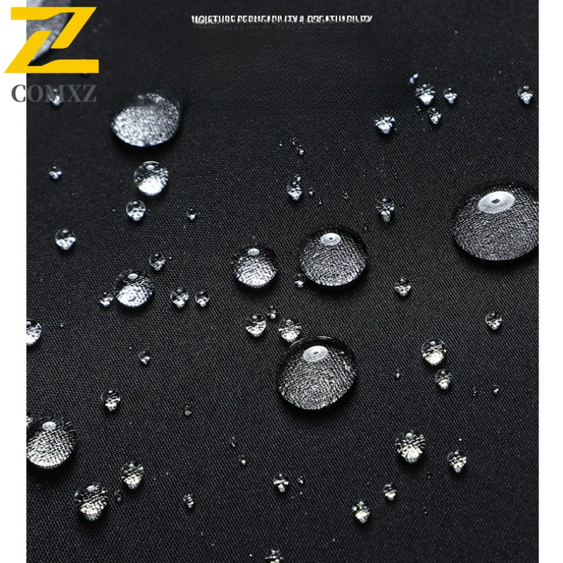 COMXZ Mens Jacket 2025 Classic Hooded Outdoor Fishing Waterproof Coat Casual Mountaineering Wear Resistant Spring Autumn Wear