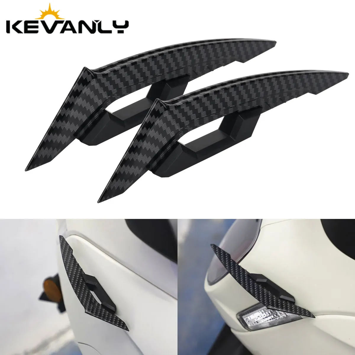 1Pair Universal Motorcycle Winglet Aerodynamic Spoiler Motorcycle Car Decorative Exterior Styling Modified Accessories