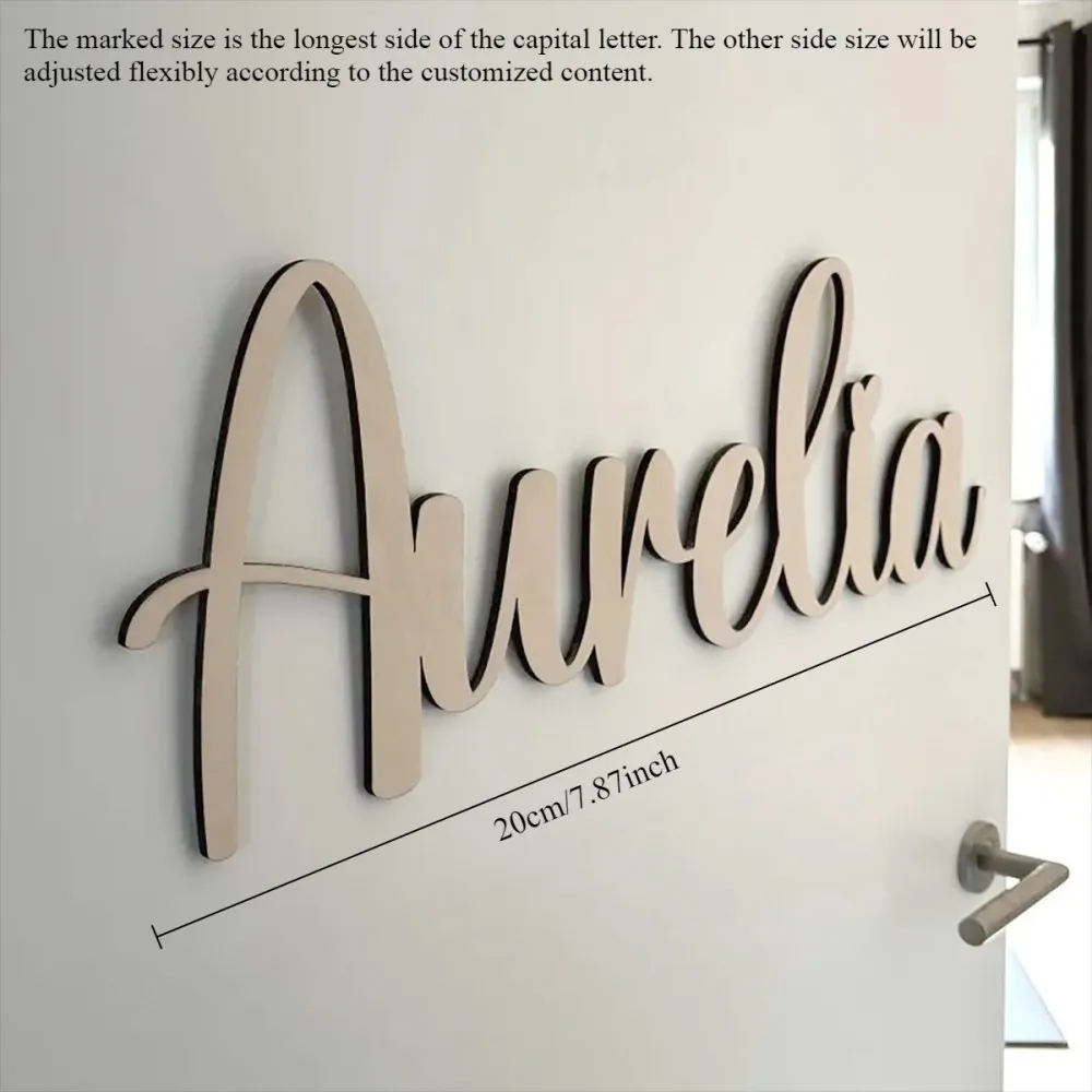 1Pc Custom Name Wooden Decorative Name Plaque,Home Room Office Wall Door Decor,DIY Paintable,Nursery Birthday Wedding Gift