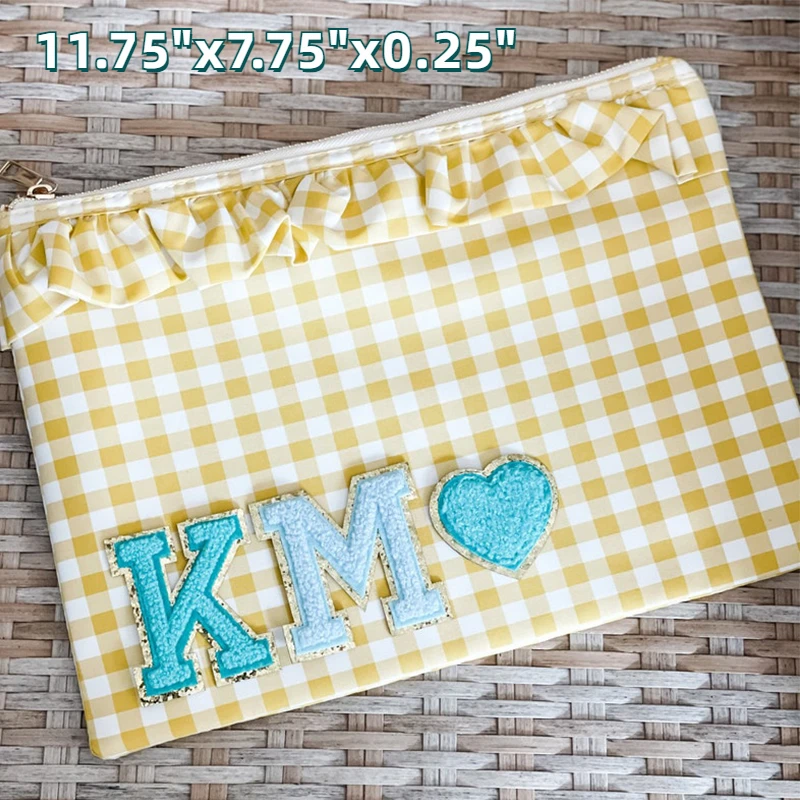 10pcs/set Plaid Makeup Bag Envelope Style Gingham Pouch Bag Travel Personalized Customized Cosmetic Bag Birthday Party Gift