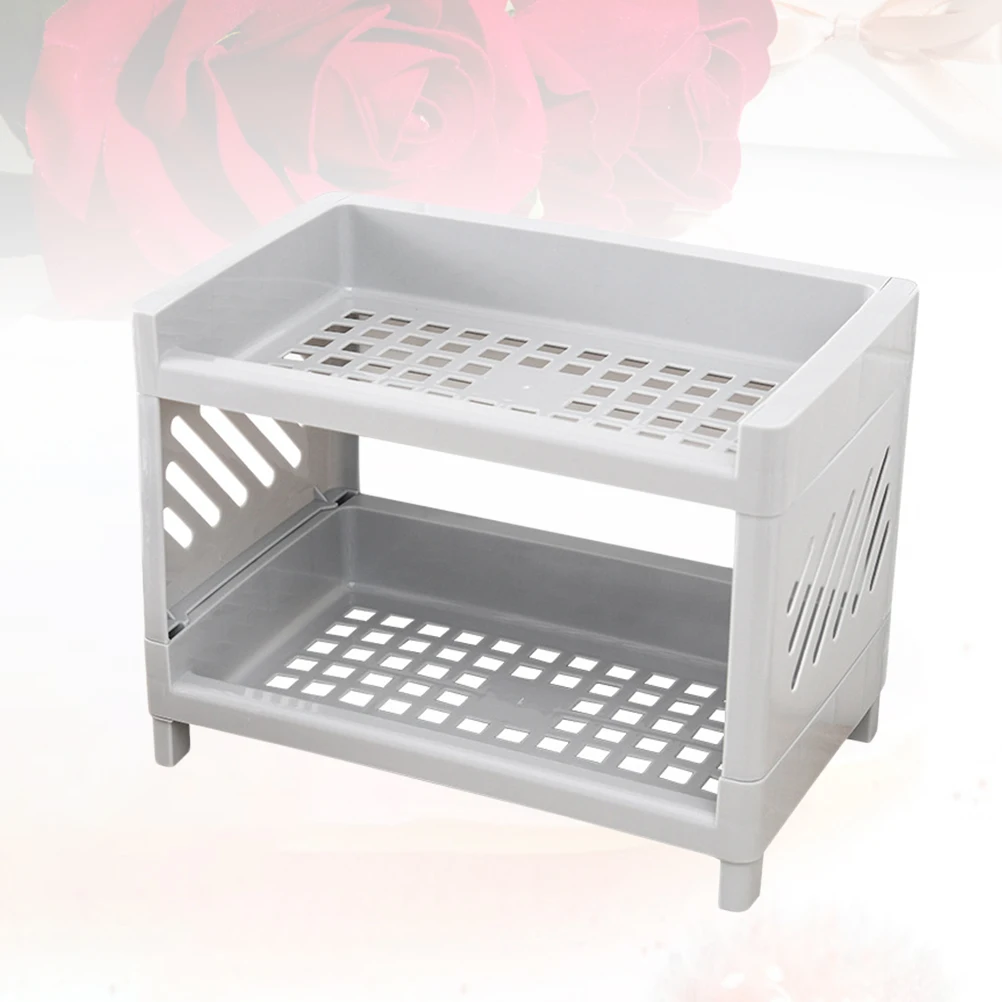 

Plastic Countertop Storage Rack Kitchen Cabinet Shelf Organizer Stand Simple Design Easy Fixing Under Sink Spice