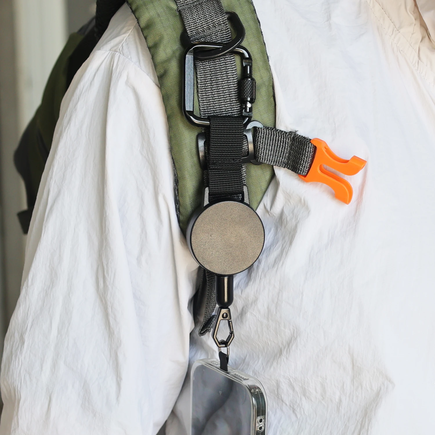 Retractable Anti-Theft Phone Lanyard Straps Carabiner Badge Holder with Phone Tether Tabs Cellphone Belt Clip for Travel Hiking - náhled 5