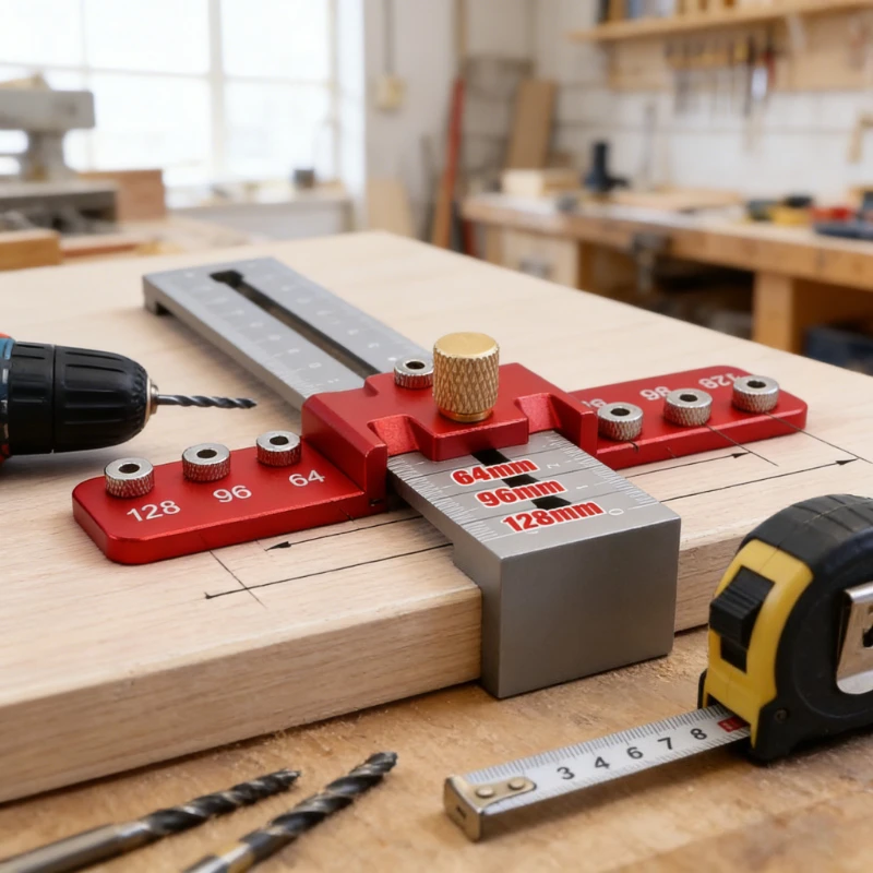 

Handle Hole Positioner Adjustable Drillling Guide Punching Locator Woodworking Drawer Cabinet Door Installation Auxiliary Tool