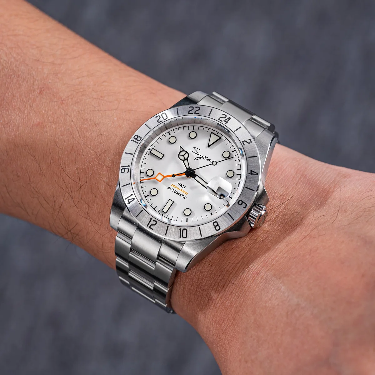 Sugess Men Watch GMT Automatic NH34 Movement 100M Waterproof