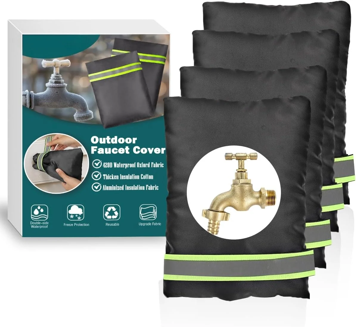 Thicken Outdoor Faucet Cover Winter Anti Freeze Protection Garden Tap Insulation Sleeve Socks Waterproof Spigot Protector Bags