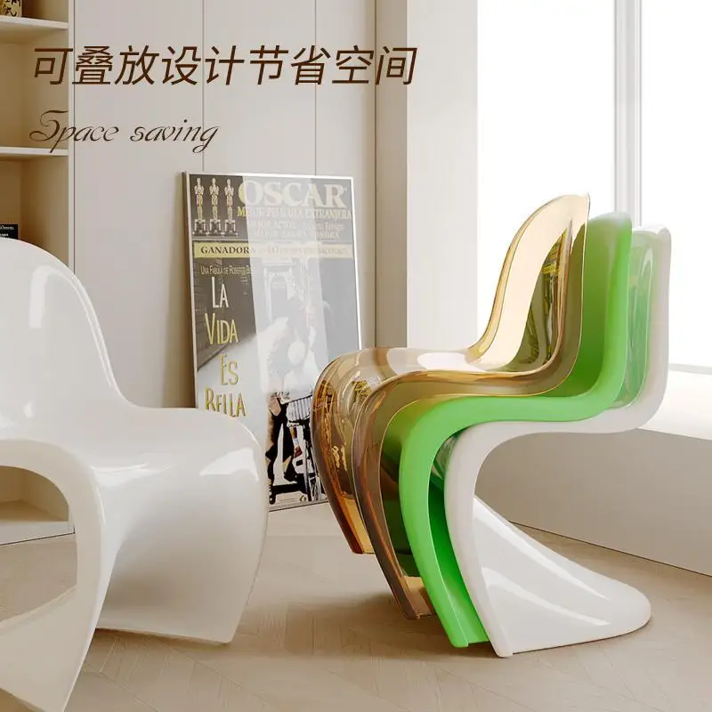 Simple designer chair ins acrylic transparent makeup chair home luxury high-grade dining office bussiness designer chair stool