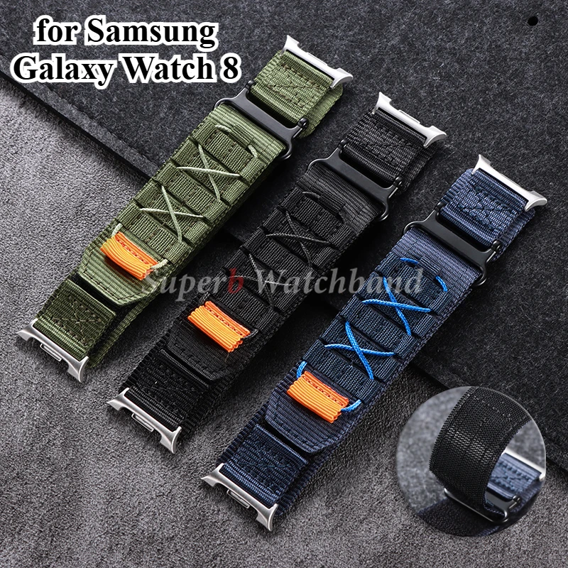 Sport-Nylon-Uhrenarmband für Samsung Galaxy Watch 8 Classic Smartwatch-Zubehör Correa Galaxy Watch 8 40 mm 44 mm Band