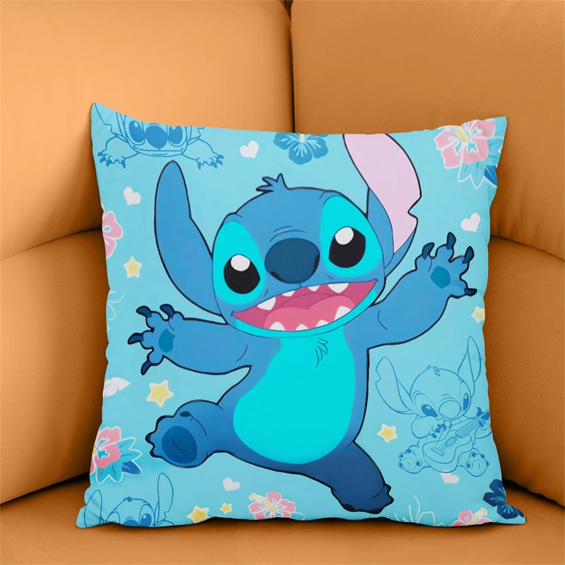 New Cute Disney Stitch Star Pillow Anime Secondary Peripheral Pillow Sofa Bed Head Pillow Cover Cushion Cover 45x45 cm Fashion