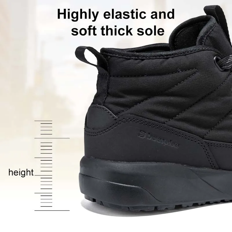 Baasploa Women Ankle Boots Winter Plush Warm Walking Shoes Female Comfort Anti Splash Water Cotton Boots Non-Slip Wear Resistant