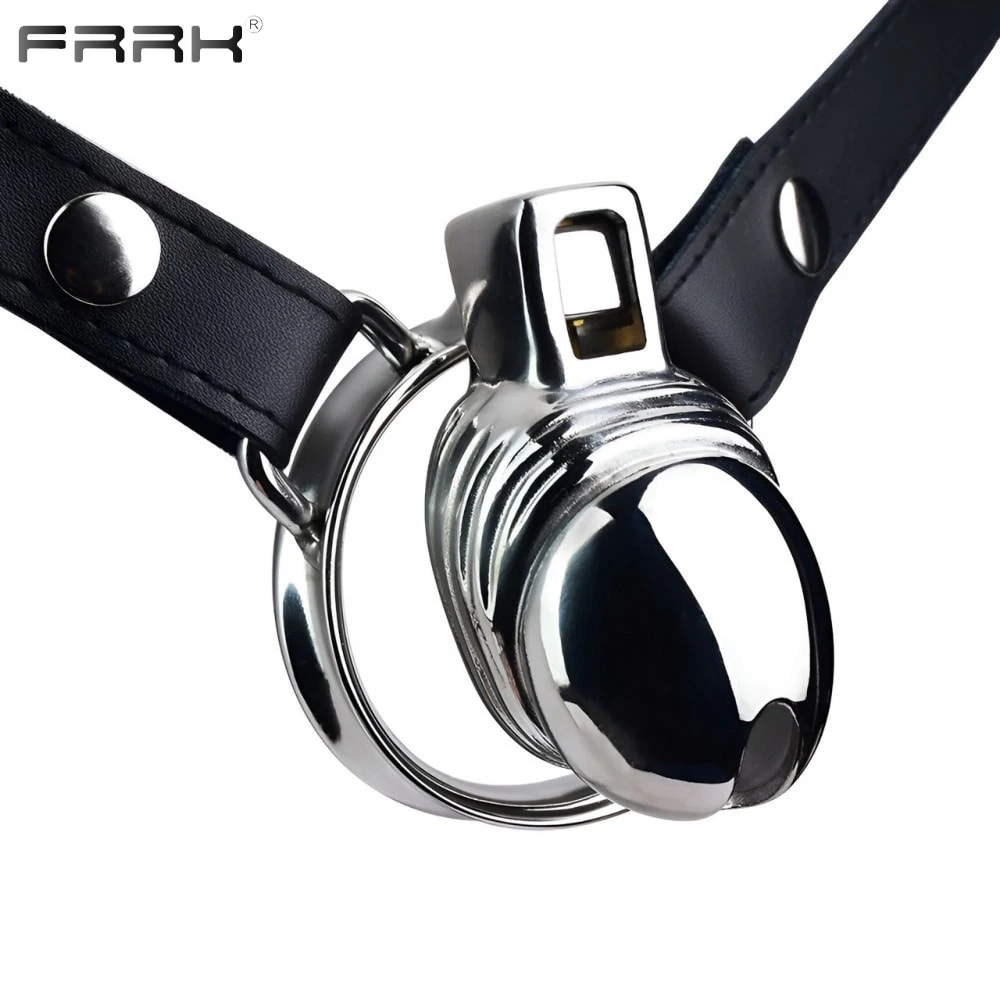 FRRK Detachable Adjustable Chastity Belt with Realistic Penis Cock Cage for Couple Men Gay Bondage CockLock BDSM Erotic Sex Toys