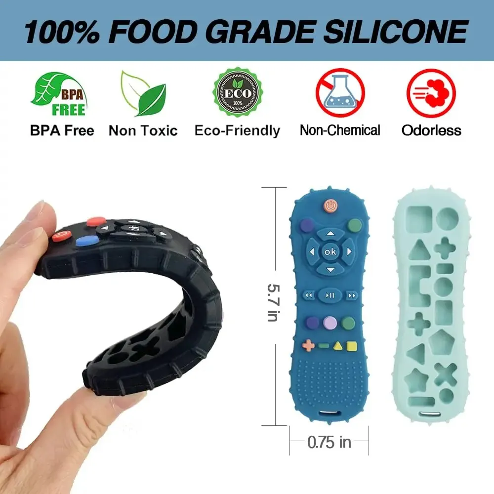 1PC Silicone Baby Toys TV Remote Control Shape Teether Toy BPA Free Silicone Teething Chewing Toy Sensory Baby Accessories