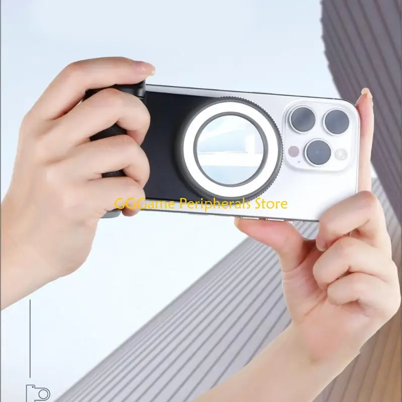 U55B سطوع قابل للتعديل LED ملء ضوء حلقات سيلفي مغناطيسية قابلة للشحن قبضة المفاجئة للهواتف الذكية كاميرا لاسلكية عن بعد