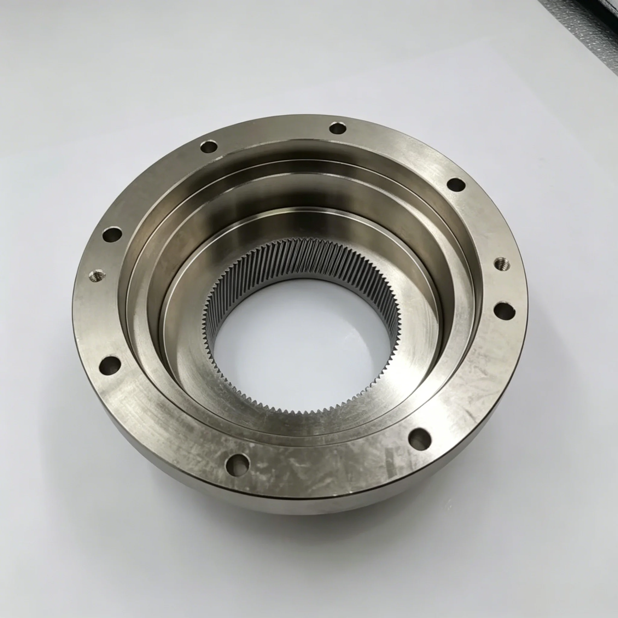 High Precision Broaching Internal Spline Flange Housing 4140/40CrMoA Steel CNC Turning Milling Custom Mechanical Drive Parts