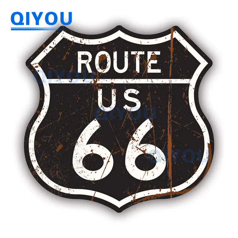 Pegatinas Retro Route 66 para coche, calcomanía de PVC para ordenador portátil, carrocería, parachoques de motocicleta, accesorios exteriores, tiene