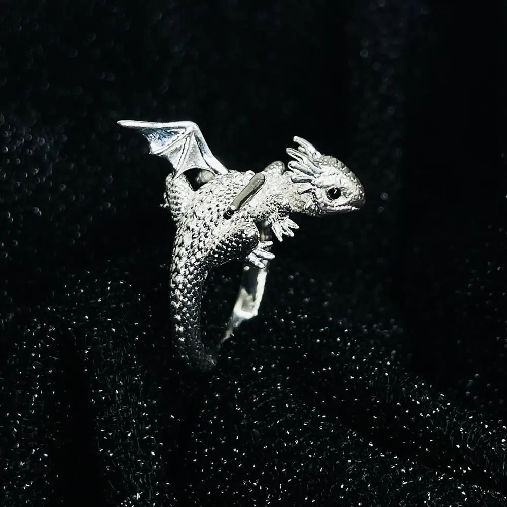 Vintage Dragon Shape Ring Animal Alloy Opening Rings Free Size Accessories Couples Rings Party