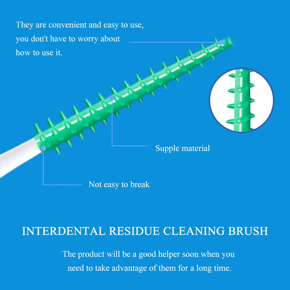 

200pcs Interdental Brush Supple Braces Cleaning Tool Portable Dental Floss Picks Residue Remover Disposable Travel Size