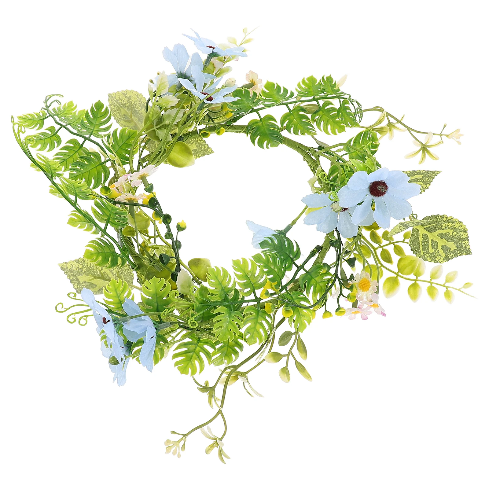 

1pcs Wedding Door Hanging Wreath Faux Leaf Ring Decorative Arrangement Spring Summer Tabletop Minimalist Greenery Bridal