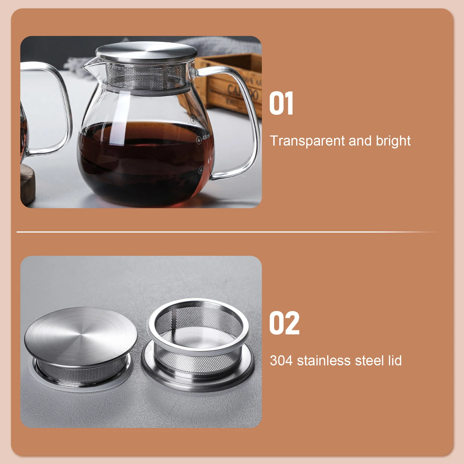 

1 шт., ручной контейнер для кофе, весы, кофейник, прочная структура фильтра, полный вкус для домашнего офиса, отеля