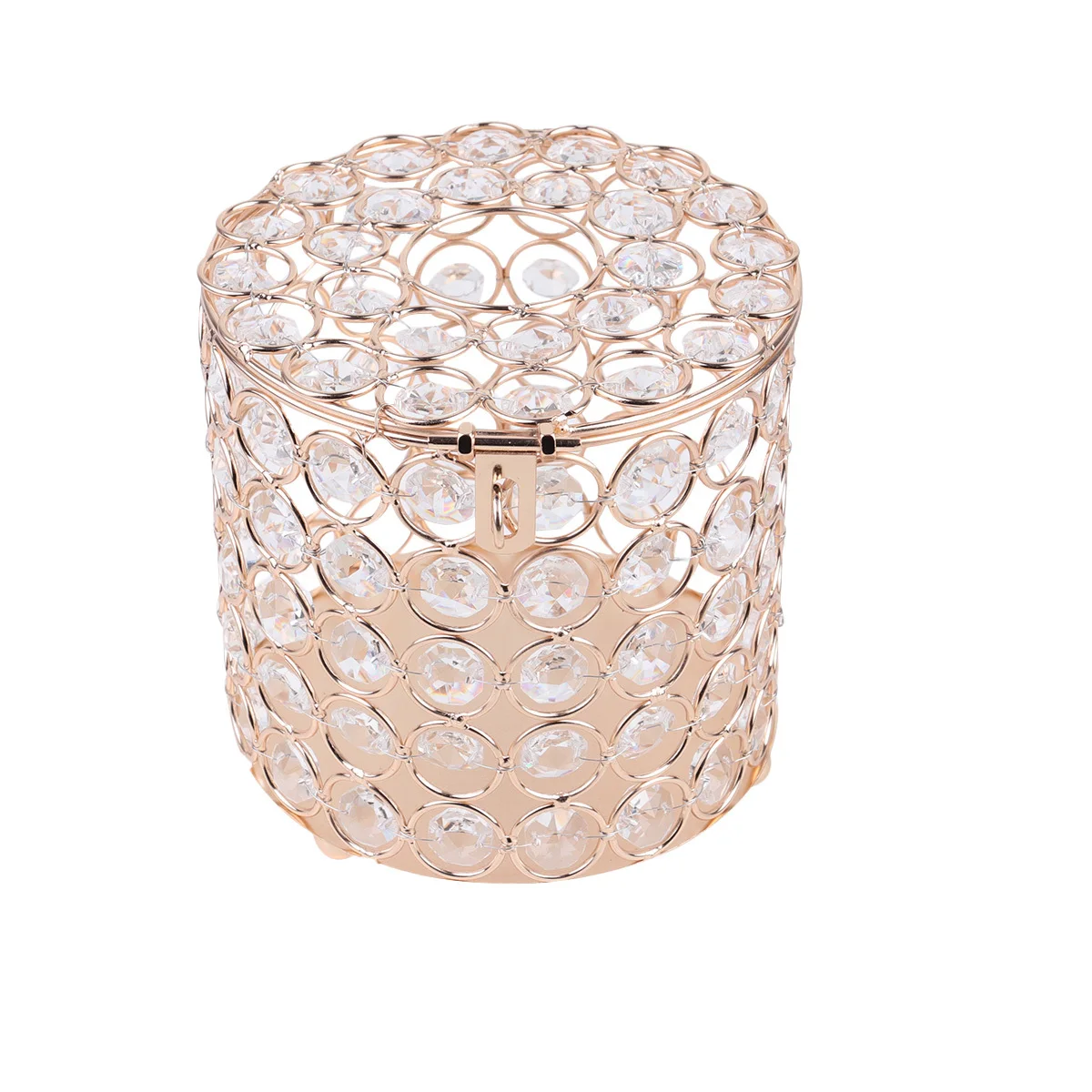 

European Style Pearl Cylinder Tissue Box Metal Tissue Holder Napkin Storage Container Practical for Home Car Hotel Bathroom