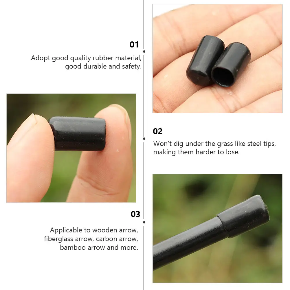 

10pcs 8Mm Rubber Arrowhead Archery Practice Safety Training Hunting Outdoor Durable Compatible Carbon Fiberglass Wooden Bamboo