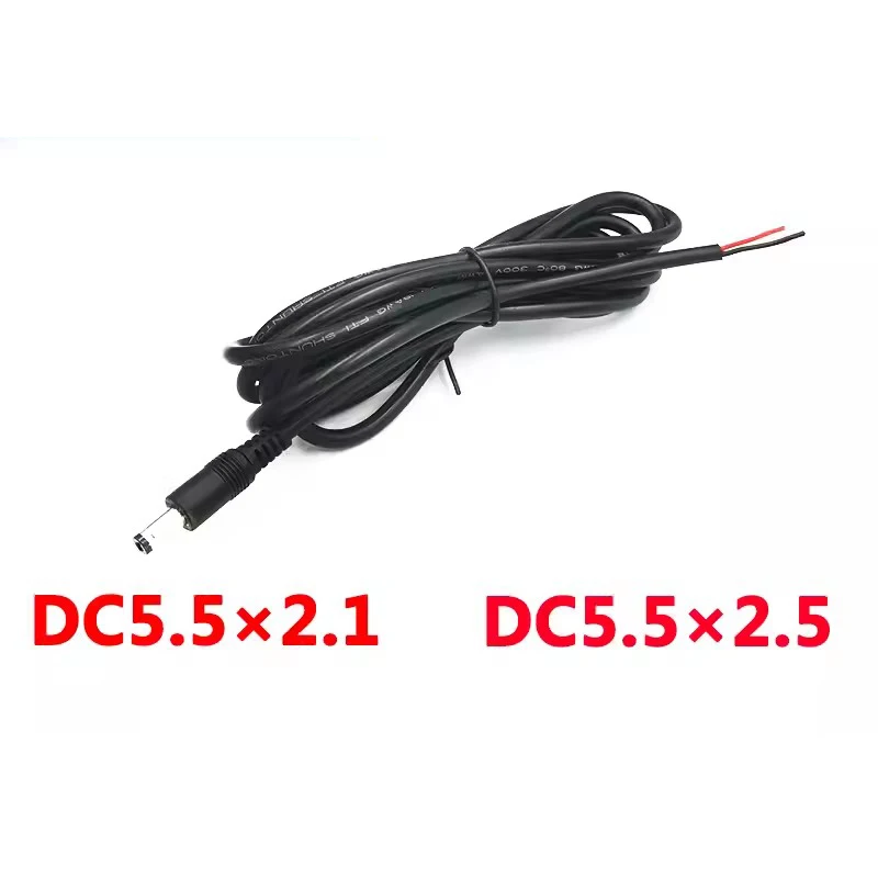 DC Power Cables 18AWG DC5.5*2.5MM 2.1MM Male Female For Monitor Monitoring Power cord All Copper Single plug Customizable