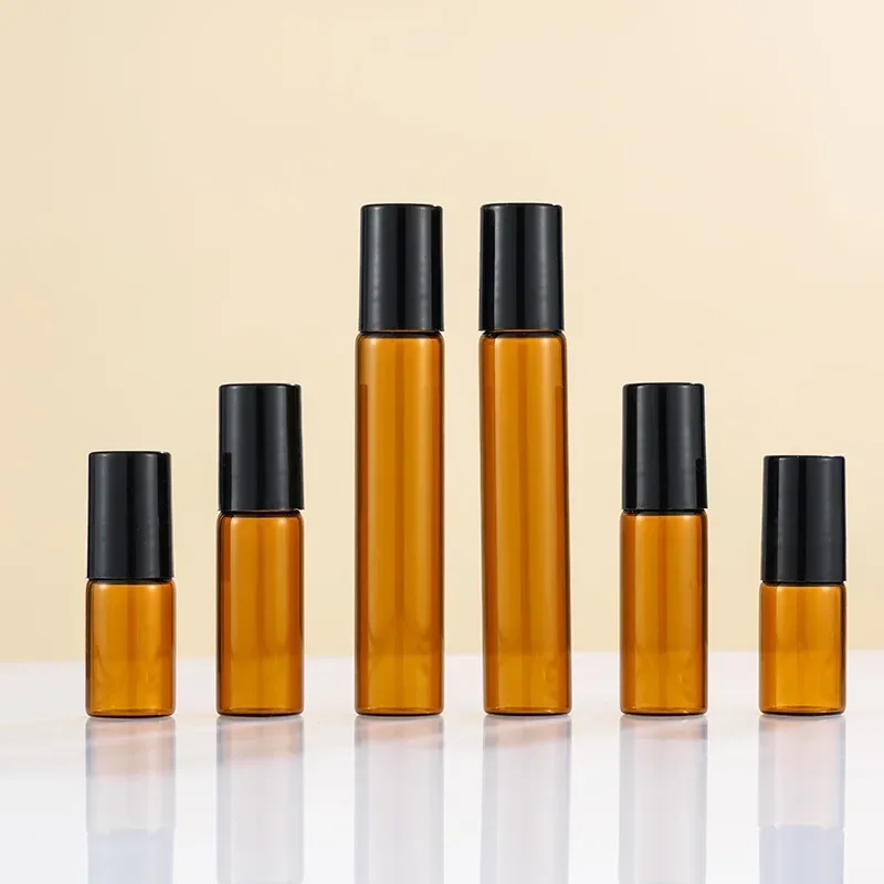 Пустые-рулонные-бутылки-многоразовые-флаконы-для-тестирования-образцов-эфирного-масла-с-контейнером-для-жидкости-с-шариковым-роликом-янтарное-стекло-3-5-10-мл