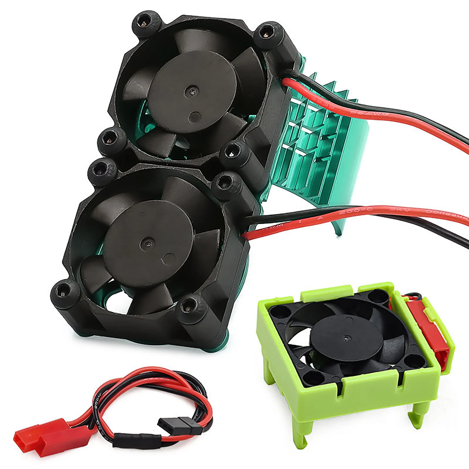 VXL-3S Metalen 540/550 Motor Heatsink & Fan Kit voor Traxxas Lash/Rally/Bandit/Stampede 2WD/4WD Motorkoeling + ESC Fan Combinatie