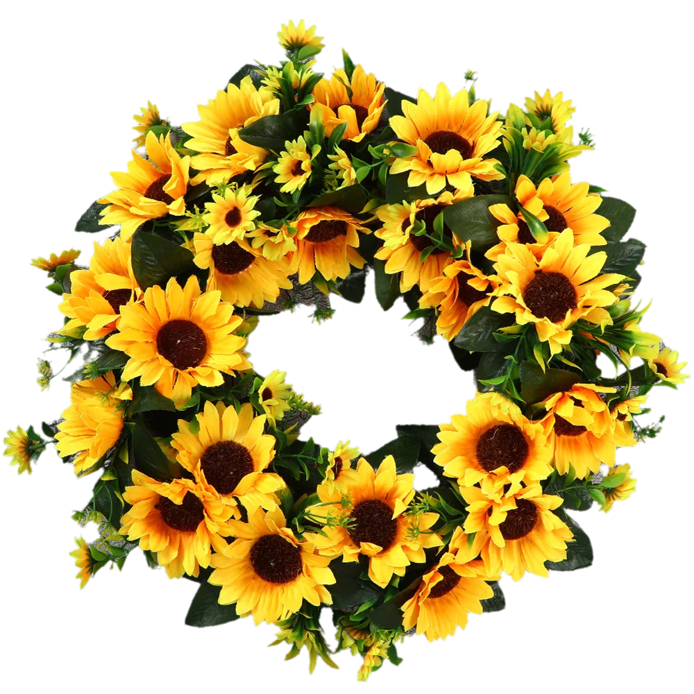

4 Seasons Artificial Flower Wreath for Front Door, Handmade Farmhouse Wall Decor, Spring Summer Autumn Winter Home