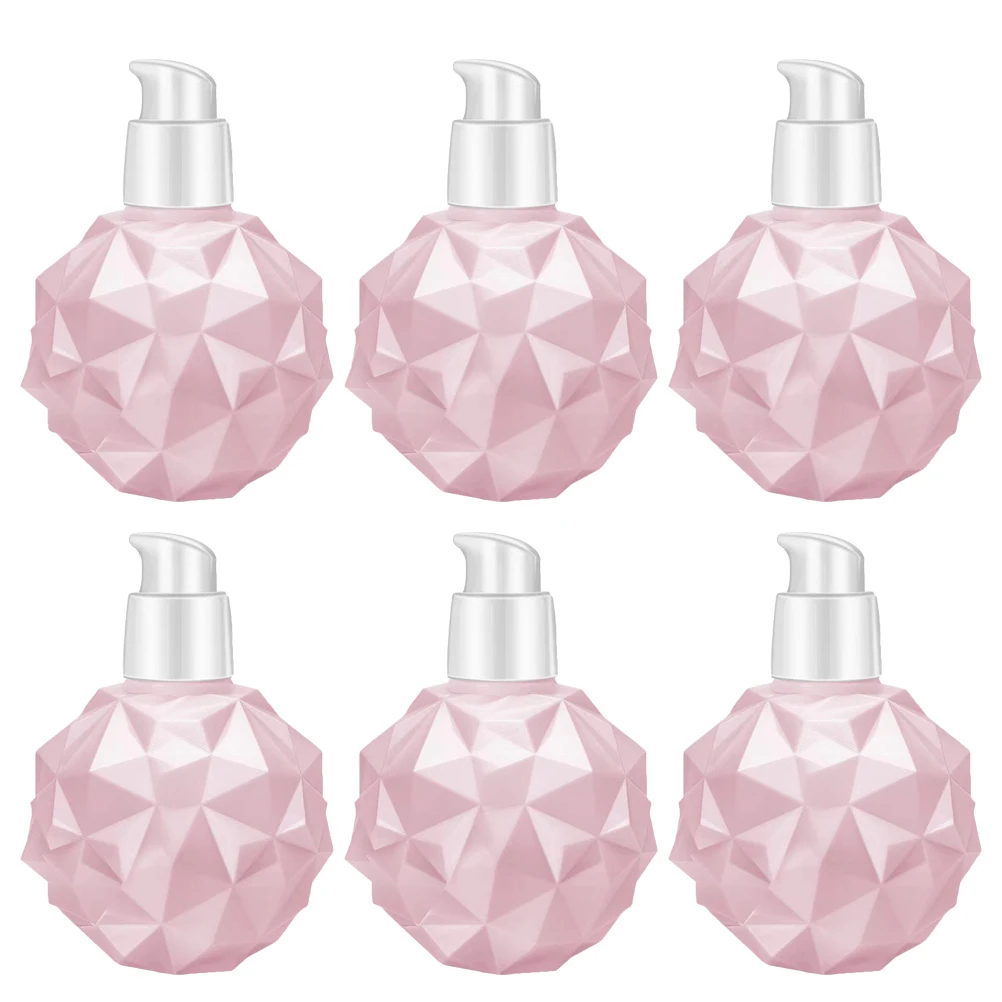 

6Pcs Makeup Sub Bottles Hand Cream Storage Plastic Press Bottles Multi Use for Travel Daily Organization Pink