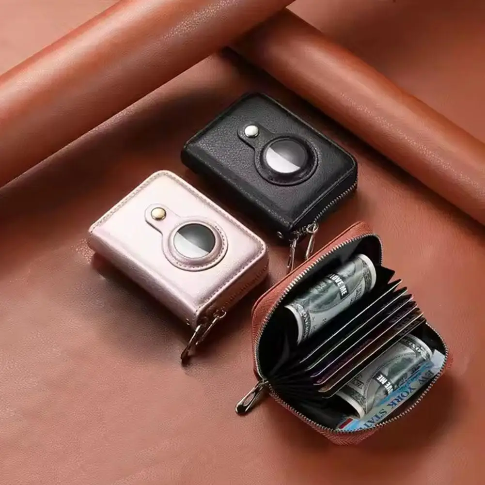 

Сумка для карт на молнии для Apple, защитный чехол для AirTag, противоугонный кошелек, вставка для карт для Air Tag, комплект аксессуаров X2E0