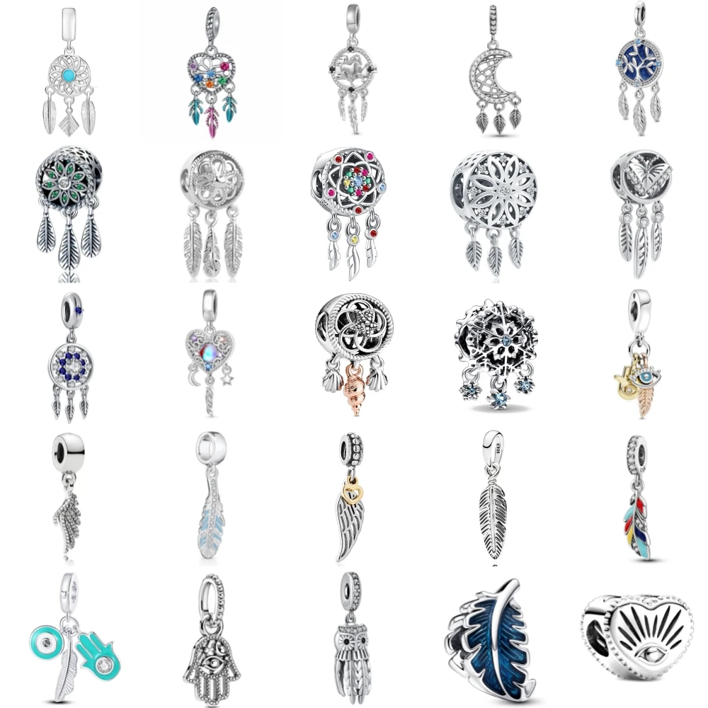 جديد 925 فضة زاك ريشة سحر of ley 925 سلسلة مطرز صالح الأصلي سوار إكسسوارات DIY بها بنفسك السيدات مجوهرات #1