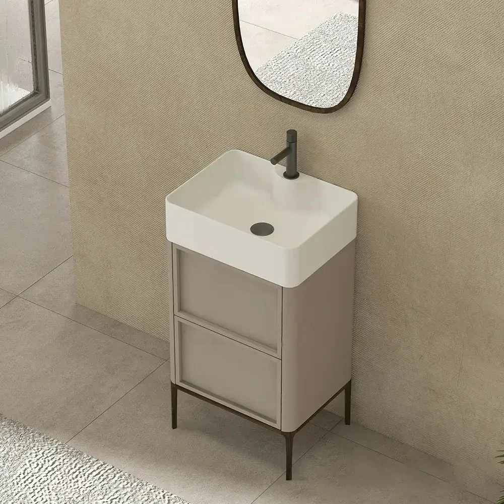 

/Minimalist Toilet Furniture Ceramic Wash Basin Unique Waterproof Finished Bathroom Cabinets Small Bathroom Vanity With Sink