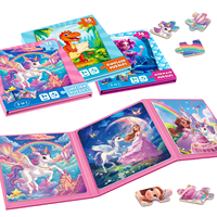 Unicorn Magnetic Puzzle For Kids Ages 3-8 Magnet Puzzles Magnetic Sheet Children Jigsaw Book Travel Puzzles Toy Birthday Gifts