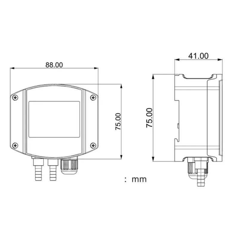 Micro Differential Pressure Transmitter RS485 0-1kPa for Air Wind Pressure Furnace Negative Pressure HVAC Duct Sensor