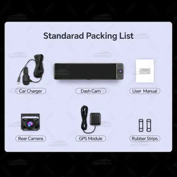 WiFi 3kanálový 4K 11,26palcový zpětný zrcátko třícestná palubní kamera do vozidla kamera DVR videorekordér infračervené noční vidění 10 nejlepší prodej Dvoukanálový rekordér do zpětného zrcátka - №1