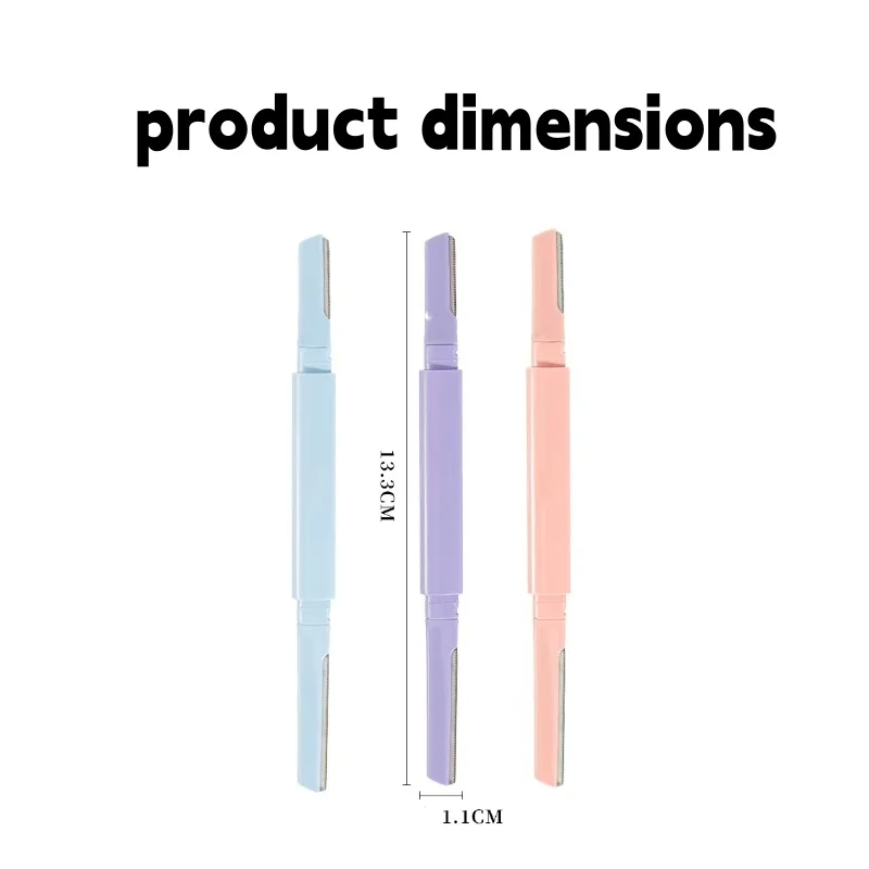 203-wenkbrauwscheermes met dubbele kop voor dames (paars): eenvoudig te gebruiken voor beginners, uitgerust met macrolens en veiligheidsnet