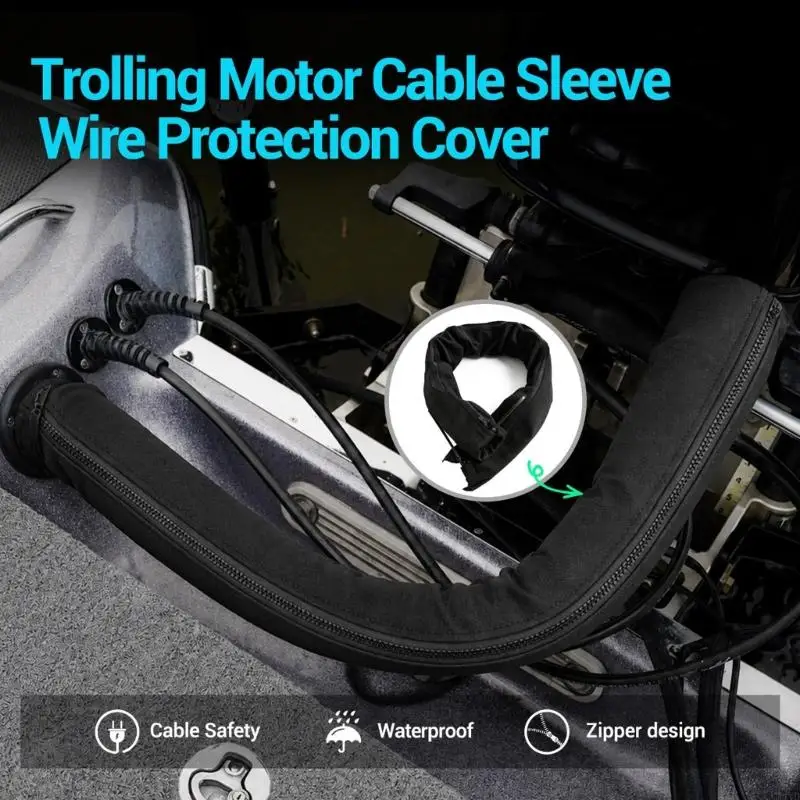 Heavy Duty Marine Cable Cover with Full Clasps Closures for Boats Motor Wire Protect Against Saltwater & Abrasion M4YD