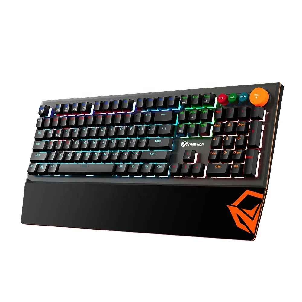 

MEETION MT-MK500 Mechanical Gaming Keyboard With LED Backlit 104-Key Blue Switch Keyboard And Four Special Knobs