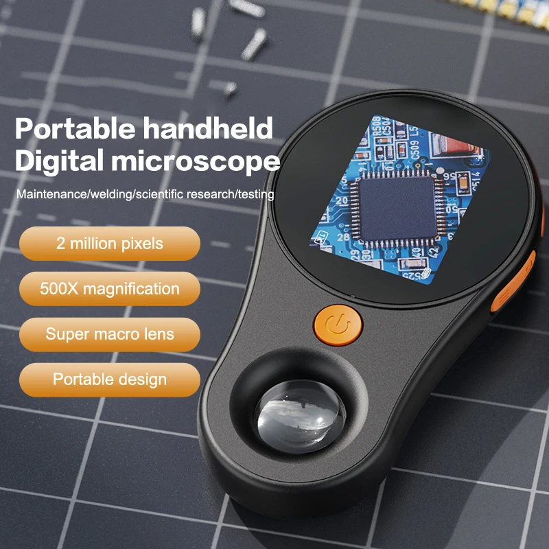 Digital Handheld Microscope Magnifier For 500X Zoom Electronic Magnifying Glass 2 Million Pixels High Quality IPS Screen