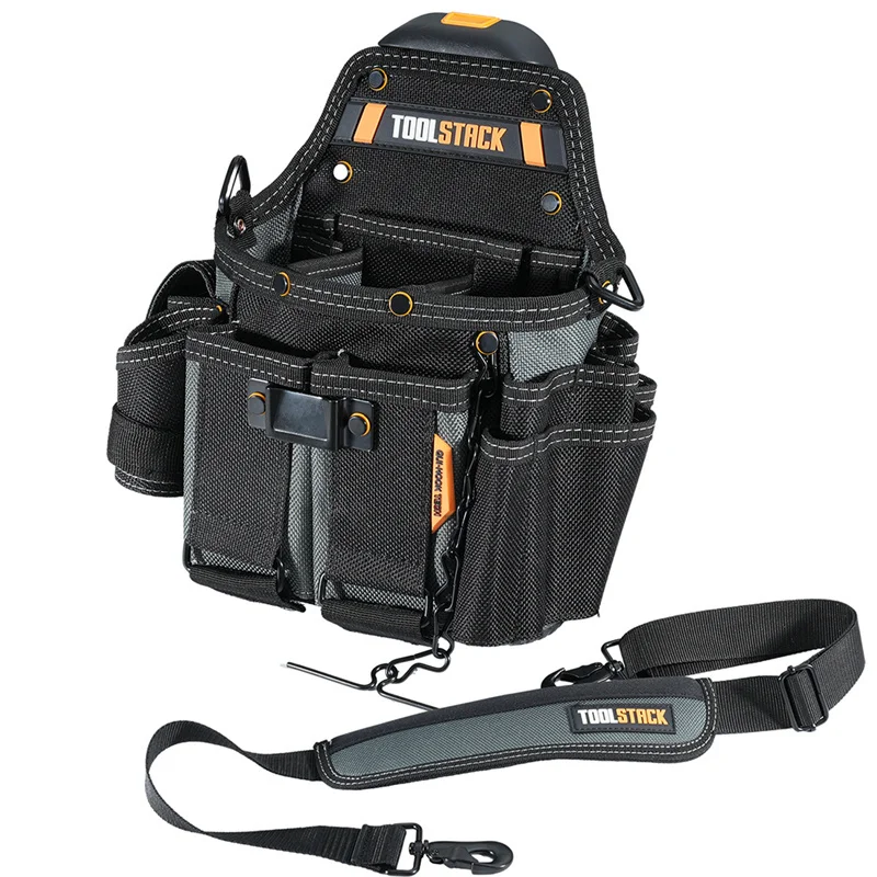 TOOLSTACK Electrician Pouch Thickened Large-capacity Service Kit Storage Bag Quick-Locked Multifunctional Shoulder & Waist Pack
